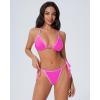 image:imageSUUKSESS Women Cheeky Halter String Bikini Sets Sexy Triangle Two Piece Swimsuit142 Pink Color Block