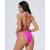 image:imageSUUKSESS Women Cheeky Halter String Bikini Sets Sexy Triangle Two Piece Swimsuit142 Pink Color Block