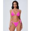 image:imageSUUKSESS Women Cheeky Halter String Bikini Sets Sexy Triangle Two Piece Swimsuit142 Pink Color Block