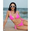 image:imageSUUKSESS Women Cheeky Halter String Bikini Sets Sexy Triangle Two Piece Swimsuit142 Pink Color Block