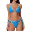 image:imageSUUKSESS Women Cheeky Halter String Bikini Sets Sexy Triangle Two Piece Swimsuit142 Blue Color Block