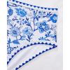 imageSUUKSESS Women High Waisted Bikini Set Floral Print Color Block 2 Piece Swimsuit148 Blue Floral