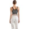 imageSUUKSESS Women Padded Cotton Ribbed Long Tank Tops Casual Summer Going Out Sleeveless Scoop Neck Basic Cami TopsBlack White Stripe