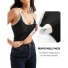 imageSUUKSESS Women Padded Cotton Ribbed Long Tank Tops Casual Summer Going Out Sleeveless Scoop Neck Basic Cami TopsBlack1