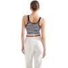 imageSUUKSESS Women Padded Cotton Ribbed Long Tank Tops Casual Summer Going Out Sleeveless Scoop Neck Basic Cami TopsBlue White Stripe
