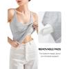 imageSUUKSESS Women Padded Cotton Ribbed Long Tank Tops Casual Summer Going Out Sleeveless Scoop Neck Basic Cami TopsLight Grey