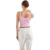 imageSUUKSESS Women Padded Cotton Ribbed Long Tank Tops Casual Summer Going Out Sleeveless Scoop Neck Basic Cami TopsLight Pink