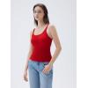 imageSUUKSESS Women Padded Cotton Ribbed Long Tank Tops Casual Summer Going Out Sleeveless Scoop Neck Basic Cami TopsRed
