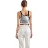 imageSUUKSESS Women Padded Cotton Ribbed Long Tank Tops Casual Summer Going Out Sleeveless Scoop Neck Basic Cami TopsWide Black White Stripe