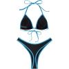 imageSUUKSESS Women Sexy Thong String 2 Piece Bikini Set Cheeky Halter Swimsuit71 Black Blue
