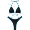 imageSUUKSESS Women Sexy Thong String 2 Piece Bikini Set Cheeky Halter Swimsuit71 Black Blue