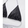 imageSUUKSESS Women Sexy Thong String 2 Piece Bikini Set Cheeky Halter Swimsuit71 Black White Polka Dots