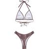 imageSUUKSESS Women Sexy Thong String 2 Piece Bikini Set Cheeky Halter Swimsuit71 Cheetah