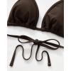 imageSUUKSESS Women Sexy Thong String 2 Piece Bikini Set Cheeky Halter Swimsuit71 Dark Brown