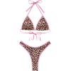 imageSUUKSESS Women Sexy Thong String 2 Piece Bikini Set Cheeky Halter Swimsuit71 Leopard Pink