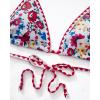 imageSUUKSESS Women Sexy Thong String 2 Piece Bikini Set Cheeky Halter Swimsuit71 Red Floral Print