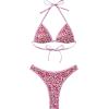 imageSUUKSESS Women Sexy Thong String 2 Piece Bikini Set Cheeky Halter Swimsuit71 Red Floral White