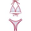 imageSUUKSESS Women Sexy Thong String 2 Piece Bikini Set Cheeky Halter Swimsuit71 White Red Polka Dots
