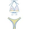 imageSUUKSESS Women Sexy Thong String 2 Piece Bikini Set Cheeky Halter Swimsuit71 Yellow Blue