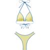 imageSUUKSESS Women Sexy Thong String 2 Piece Bikini Set Cheeky Halter Swimsuit71 Yellow Blue