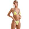 imageSUUKSESS Women Sexy Thong String 2 Piece Bikini Set Cheeky Halter Swimsuit71 Yellow Blue