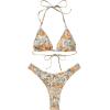 imageSUUKSESS Women Sexy Thong String 2 Piece Bikini Set Cheeky Halter Swimsuit71 Yellow Floral
