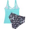 imageSUUKSESS Women Sexy Twist Push Up Tankini Swimsuit Tummy Control Bathing Suits72 Aqua Blue Floral