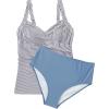 imageSUUKSESS Women Sexy Twist Push Up Tankini Swimsuit Tummy Control Bathing Suits72 Blue Striped
