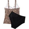 imageSUUKSESS Women Sexy Twist Push Up Tankini Swimsuit Tummy Control Bathing Suits72 Leopard Black