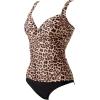 imageSUUKSESS Women Sexy Twist Push Up Tankini Swimsuit Tummy Control Bathing Suits72 Leopard Black