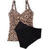 imageSUUKSESS Women Sexy Twist Push Up Tankini Swimsuit Tummy Control Bathing Suits72 Leopard Black