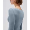 imageSUUKSESS Cloud Cashmere Women Boat Neck Fitted Long Sleeve Shirt Basic Knit TopsAsh Blue