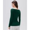 imageSUUKSESS Cloud Cashmere Women Boat Neck Fitted Long Sleeve Shirt Basic Knit TopsDark Green