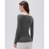 imageSUUKSESS Cloud Cashmere Women Boat Neck Fitted Long Sleeve Shirt Basic Knit TopsGray Ash
