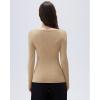 imageSUUKSESS Cloud Cashmere Women Boat Neck Fitted Long Sleeve Shirt Basic Knit TopsPale Khaki