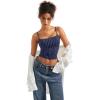 imageSUUKSESS Women Sexy Square Neck Tank Top Summer Y2K Going Out Basic Cami ShirtBlue Polka Dots