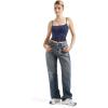imageSUUKSESS Women Sexy Square Neck Tank Top Summer Y2K Going Out Basic Cami ShirtBlue Polka Dots
