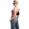 imageSUUKSESS Women Sexy Square Neck Tank Top Summer Y2K Going Out Basic Cami ShirtCarmine Red