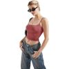 imageSUUKSESS Women Sexy Square Neck Tank Top Summer Y2K Going Out Basic Cami ShirtCarmine Red
