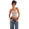 imageSUUKSESS Women Sexy Square Neck Tank Top Summer Y2K Going Out Basic Cami ShirtMilky Brown