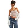 imageSUUKSESS Women Sexy Square Neck Tank Top Summer Y2K Going Out Basic Cami ShirtMilky Brown