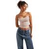 imageSUUKSESS Women Sexy Square Neck Tank Top Summer Y2K Going Out Basic Cami ShirtMilky Brown