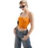 imageSUUKSESS Women Sexy Square Neck Tank Top Summer Y2K Going Out Basic Cami ShirtOrange