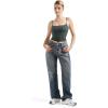 imageSUUKSESS Women Sexy Square Neck Tank Top Summer Y2K Going Out Basic Cami ShirtSage Green