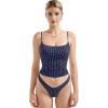 imageSUUKSESS Women Sexy Square Neck Tank Top Summer Y2K Going Out Basic Cami ShirtBlue Polka Dots
