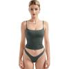 imageSUUKSESS Women Sexy Square Neck Tank Top Summer Y2K Going Out Basic Cami ShirtSage Green