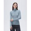 imageSUUKSESS Women Cashmere Turtleneck Long Sleeve Shirt Fitted Fall Basic Thermal Tops Fall FashionAsh Blue