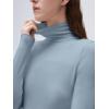 imageSUUKSESS Women Cashmere Turtleneck Long Sleeve Shirt Fitted Fall Basic Thermal Tops Fall FashionAsh Blue