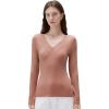 imageSUUKSESS Cloud Cashmere Women Basic Tops V Neck Boat Neck Lace Long Sleeve Shirt06pink