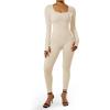 imageSUUKSESS Women Ribbed One Piece Jumpsuits Yoga Short Sleeve Workout Jumpsuits